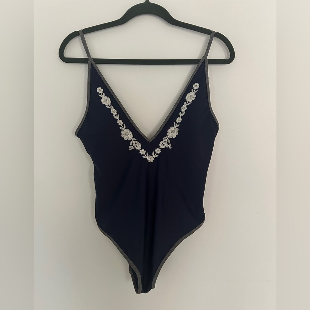 Aerie Embroidered Flower One Piece